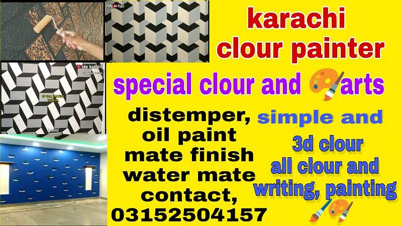 Painter and Arts Writing and 3d wall painting 3