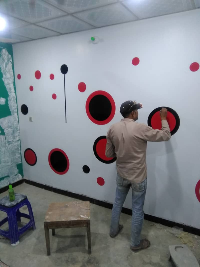 Painter and Arts Writing and 3d wall painting 10