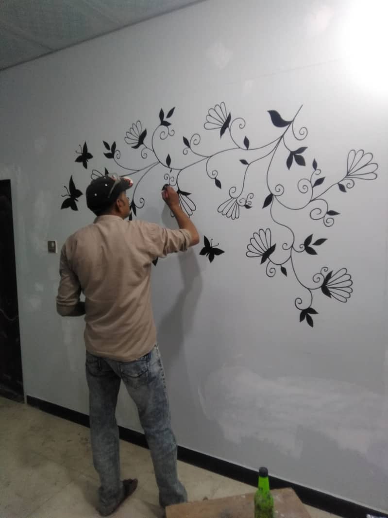 Painter and Arts Writing and 3d wall painting 11