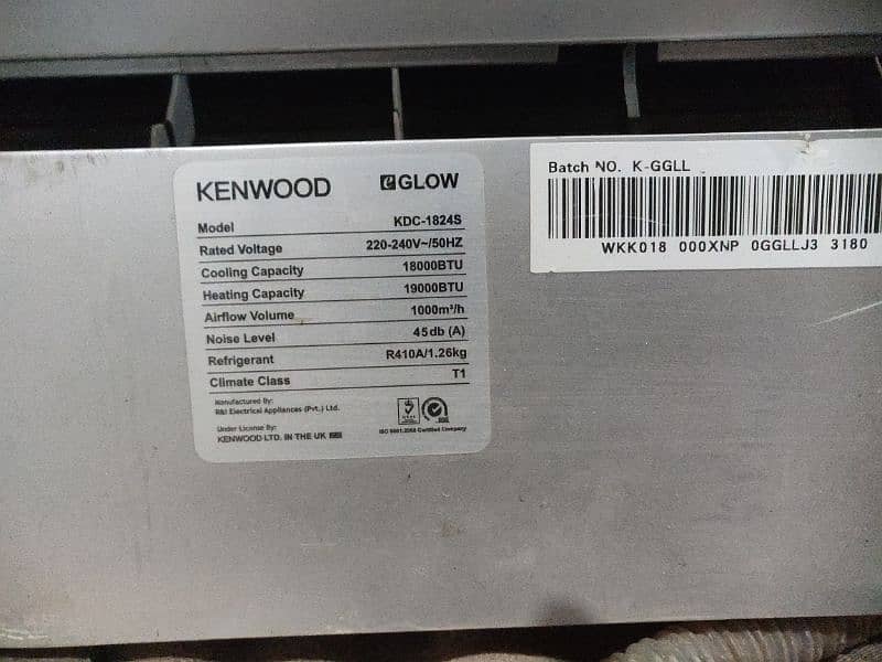 Kenwood 1.5 ton invertor ac heat and coolkd-1824s 3