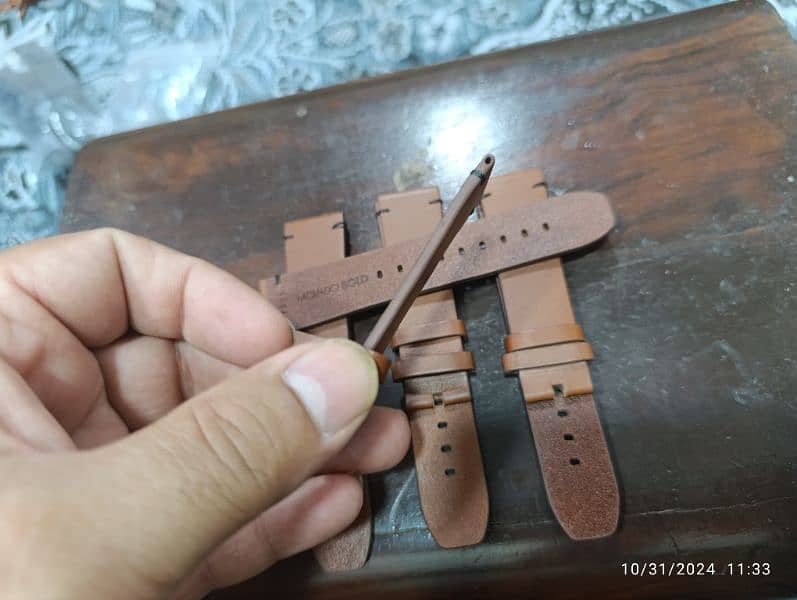 Original Swiss Made 22 mm High quality Brown Leather Movado Straps 3