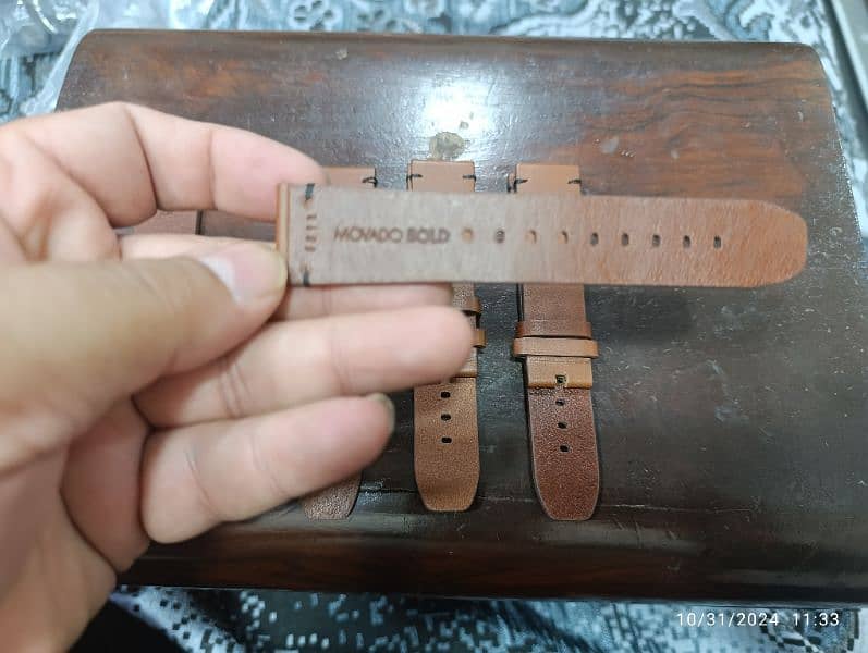 Original Swiss Made 22 mm High quality Brown Leather Movado Straps 5