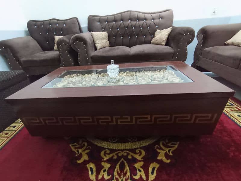 3, 2, 1 Sofa Set With Wooden Table 4