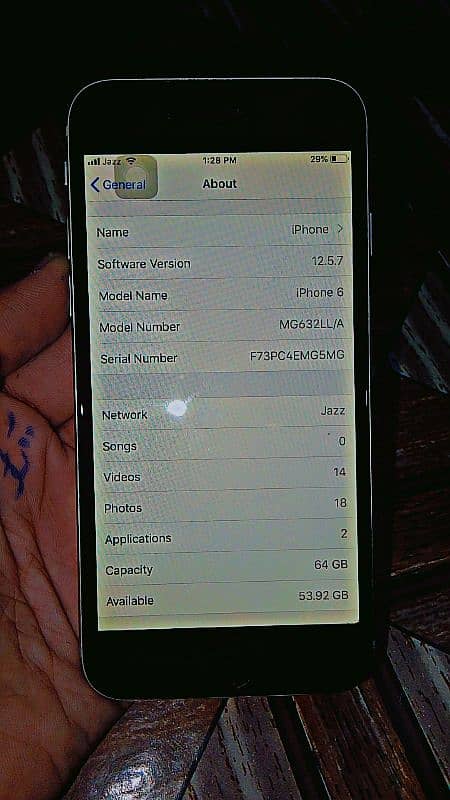 Iphone 6,non pta,64gb Original mobile (2 month SIM) Ph:0329-4041551. 6