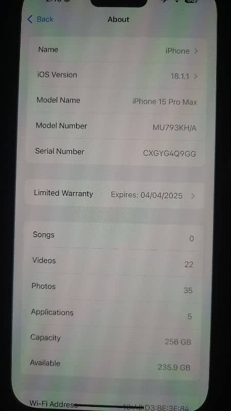 15PRO MAX 256GB BATTERY 100 CYCLEA 35 FACTORY UNLOCK 4