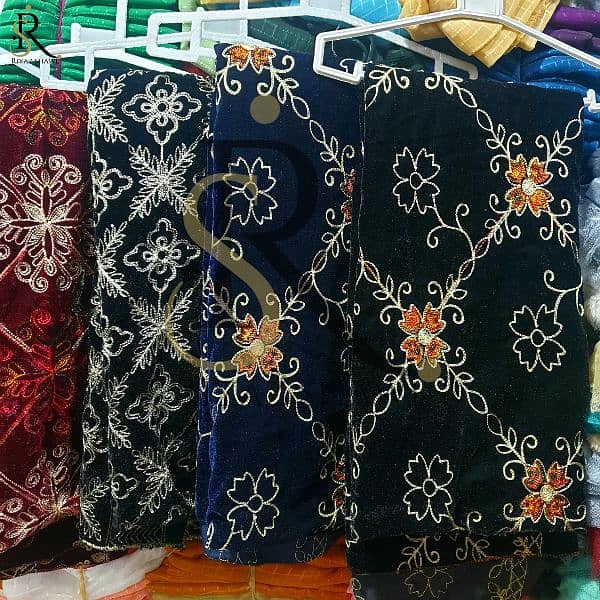 Ladies Velvet Karhai Shawls 0