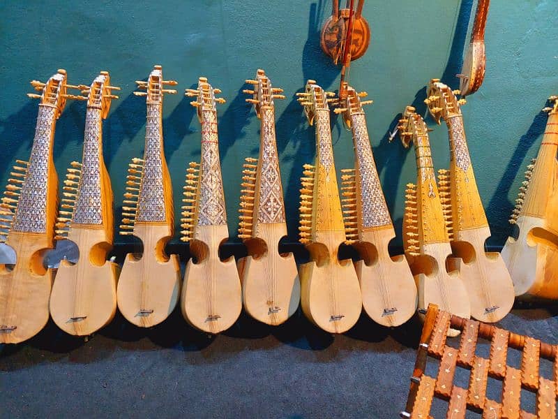 Rabab with accessories (half sadaf rubab, full sadaf robab) sitar, 2