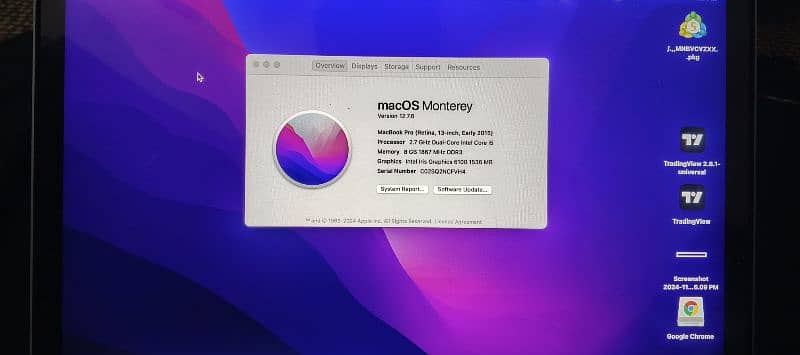 Macbok pro 2015 , 8/265 full ok with original charger . 5