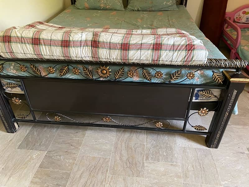 Iron Bed with dressing table and mattress available 0