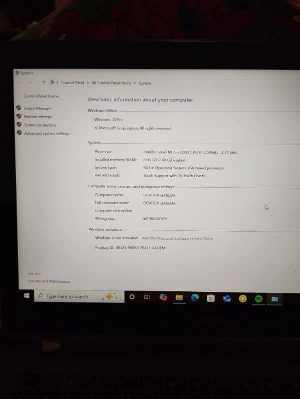 Asus i5 7th generation 8/256gb 360°touch display 4