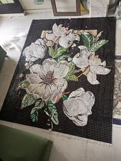 glass mosaic floral wall mural