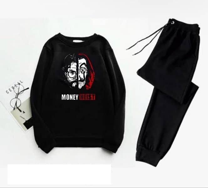 Money Heist Track Suit | 2 pcs In Black , White. 0