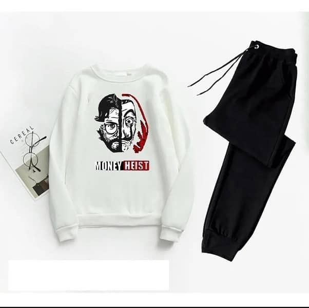 Money Heist Track Suit | 2 pcs In Black , White. 1