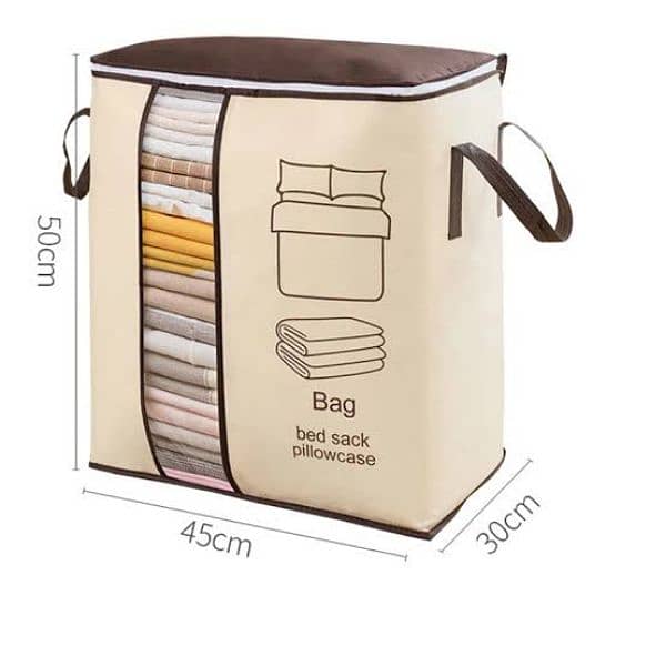 Large 2 pcs Non-woven Portable Clothes Storage Bag 0