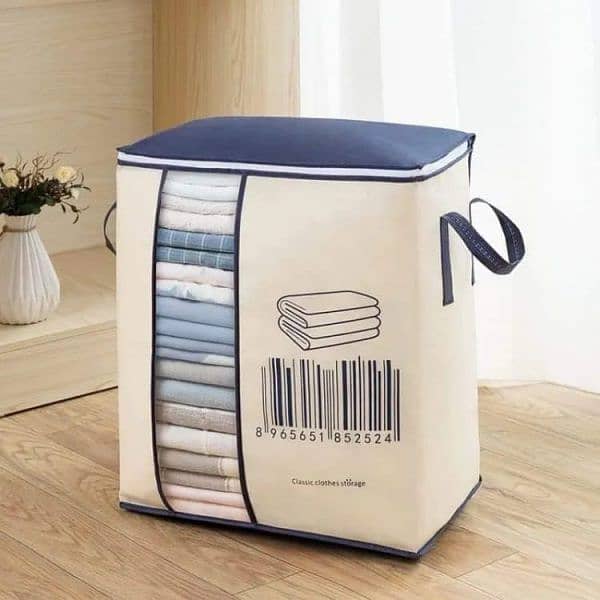 Large 2 pcs Non-woven Portable Clothes Storage Bag 3