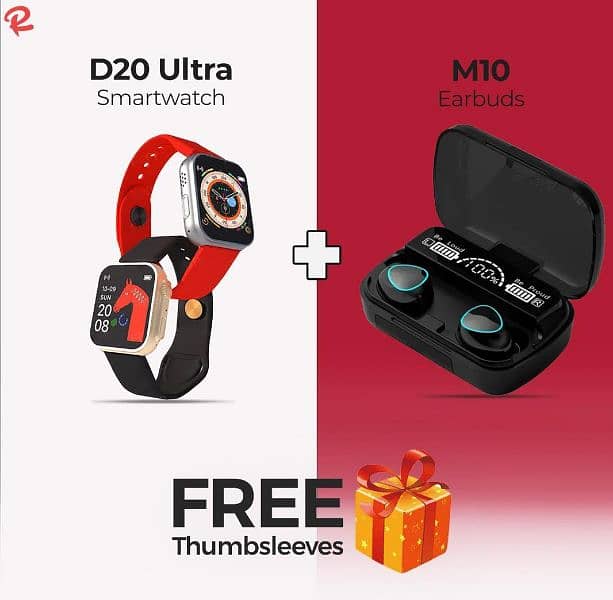 fashion combo D 20 ultra with M10 earbuds with free thumbsleevs 0