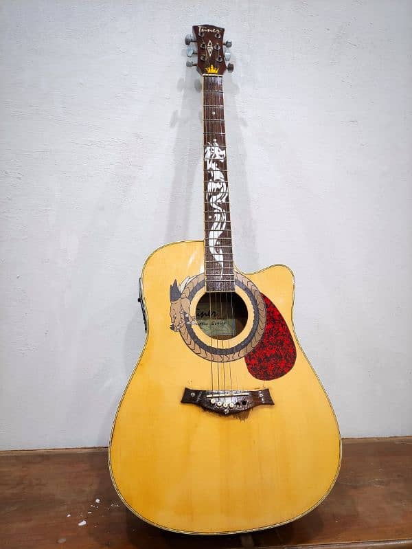 Acoustic Guitar with Attached Amplifier connected Device & Bag & pick 1