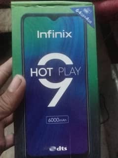 infinix  hot 9 paly mobile box charjer sath ha