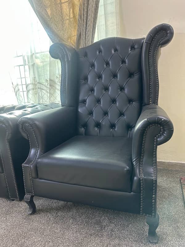 Black leather sofa 3