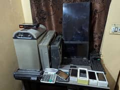 laptop,mobiles,woofer,DVD recorder,sumsang back sound device