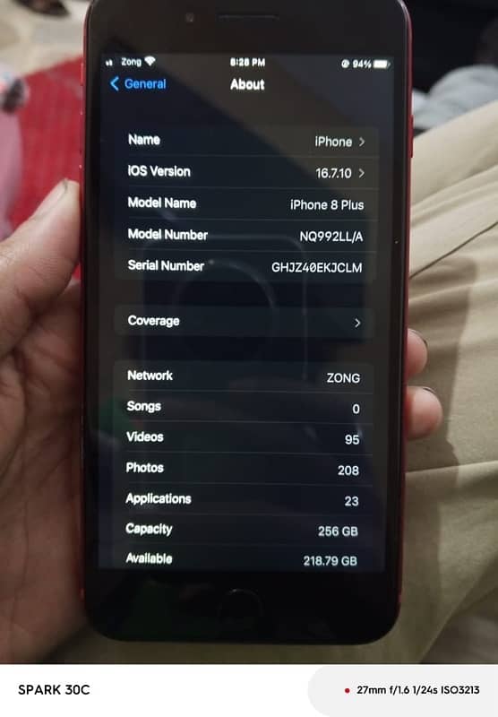 IP 8plus 256GB 6