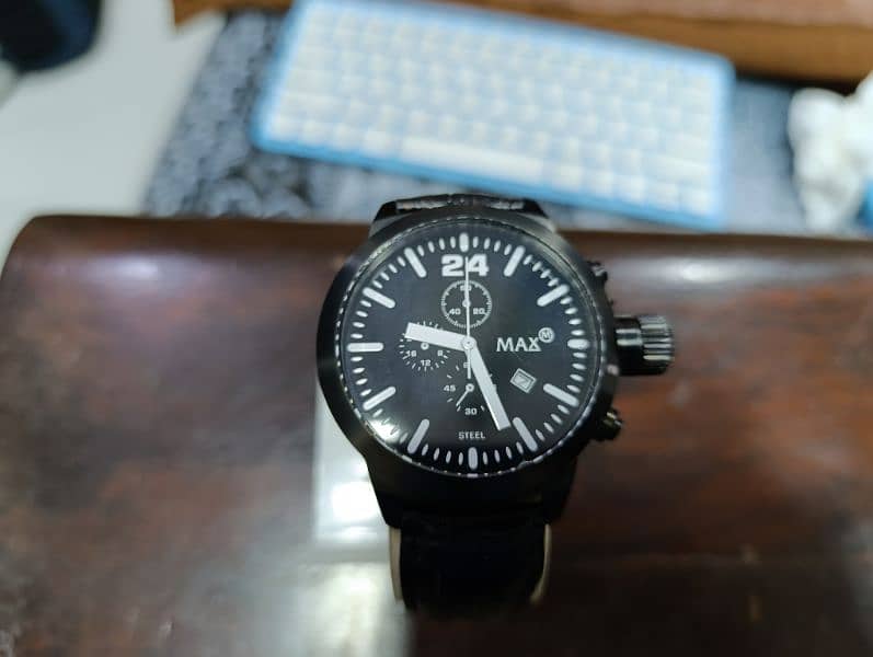 Original Max Brand Black Stainlessness large size naval chronograph 1