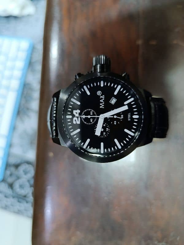 Original Max Brand Black Stainlessness large size naval chronograph 2