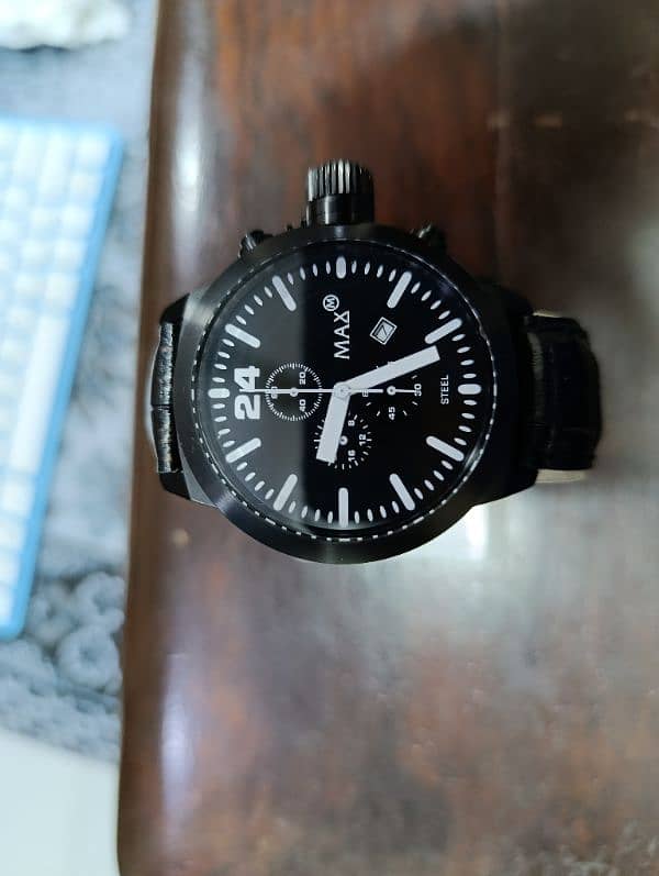 Original Max Brand Black Stainlessness large size naval chronograph 3