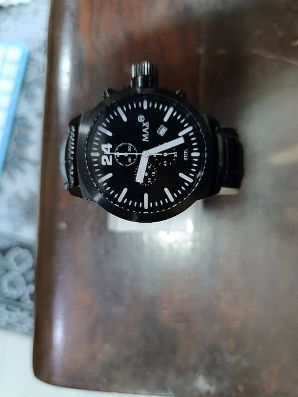 Original Max Brand Black Stainlessness large size naval chronograph 4