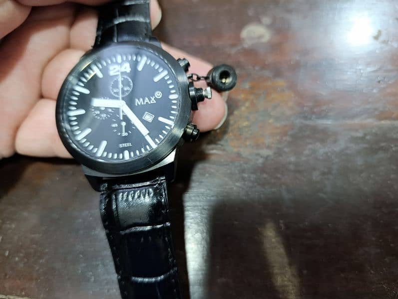 Original Max Brand Black Stainlessness large size naval chronograph 17