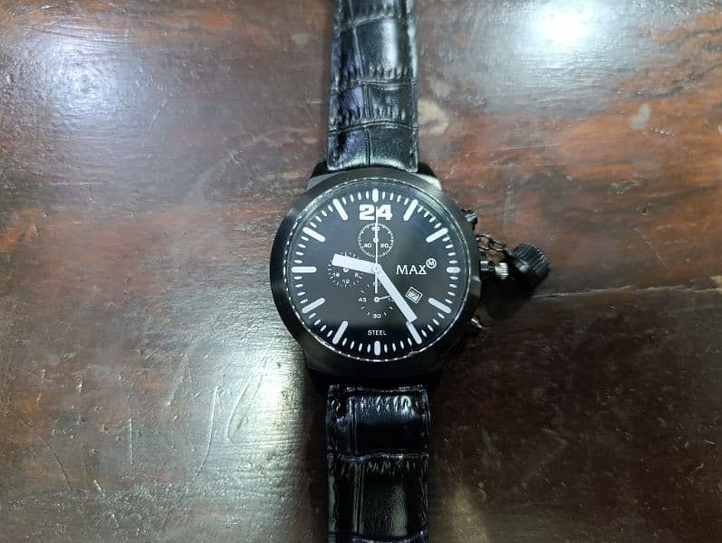 Original Max Brand Black Stainlessness large size naval chronograph 19