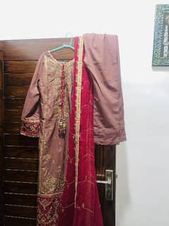 Asim Jofa branded Embroided boski Silk 3 Pcs stitched dress .