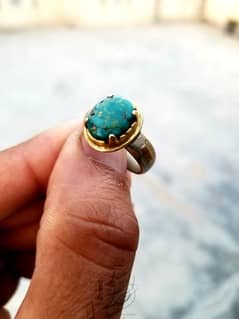 Hussaini Feroza shajri natural gemstone ring