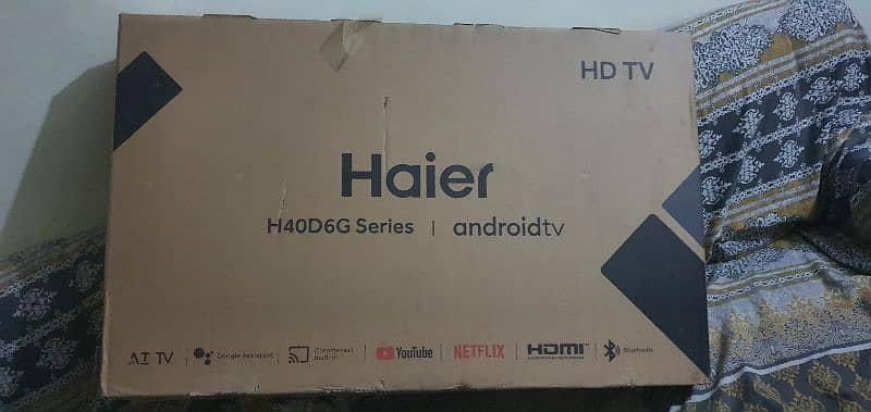 haier 40 inches android led with remote box lussh condition 3