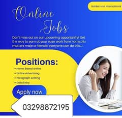 online jobs/full time/part time/simple typing jobs for boys and girls