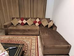 versace velvet L shaped sofa