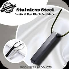 stylish Vertical Bar Nacles - Black Stainless Steel 1 Pcs