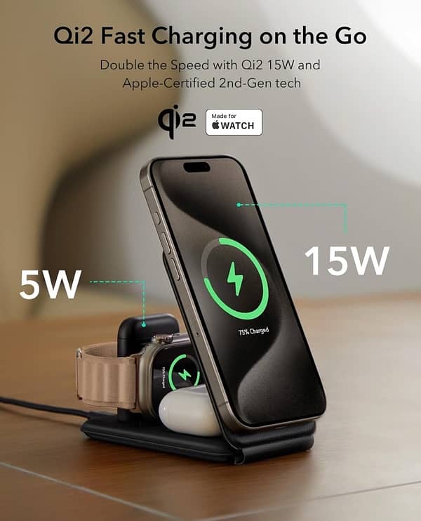 ESR Qi2 magsafe 3 in 1 wireless charger 6