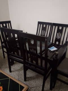 Dining table with 6 Chair table with Out Glass