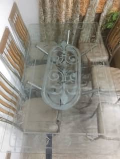 glass table and chairs