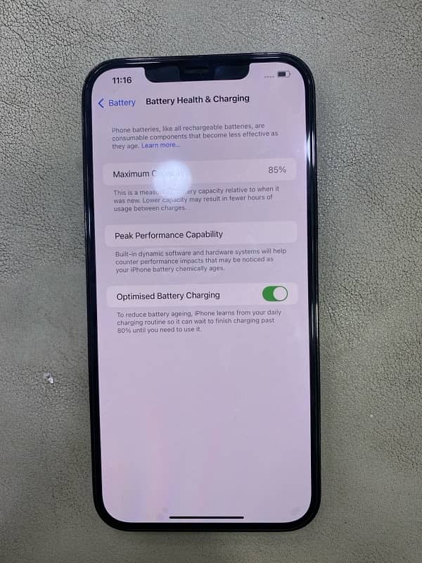 Iphone 12 pro max 128 GB 85% Bettry Health Nonpta JV 6