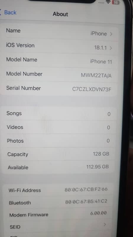 IPhone 11 128gb White colour PTA APPROVED 4