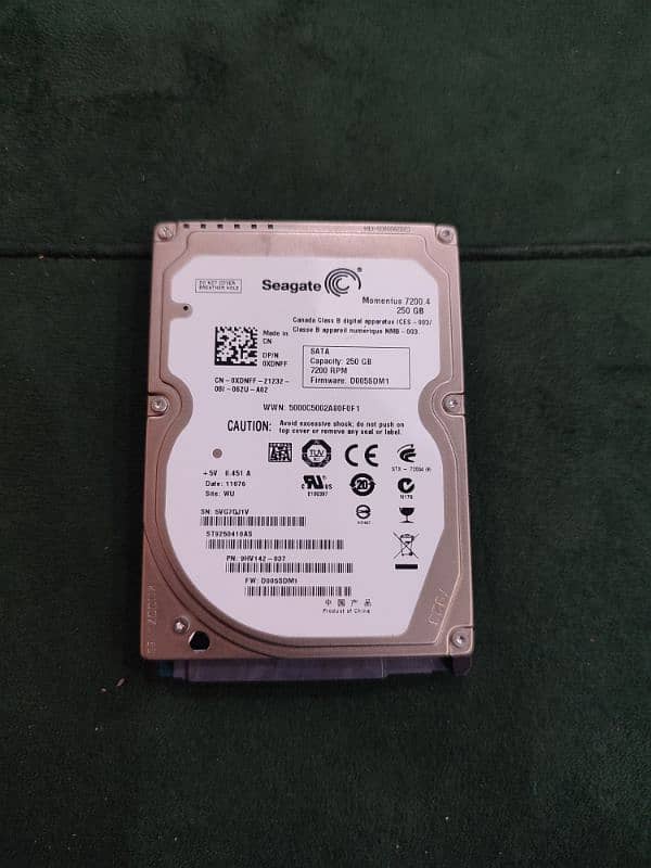 Hard Drive Laptop Seagate 250GB Sata 0