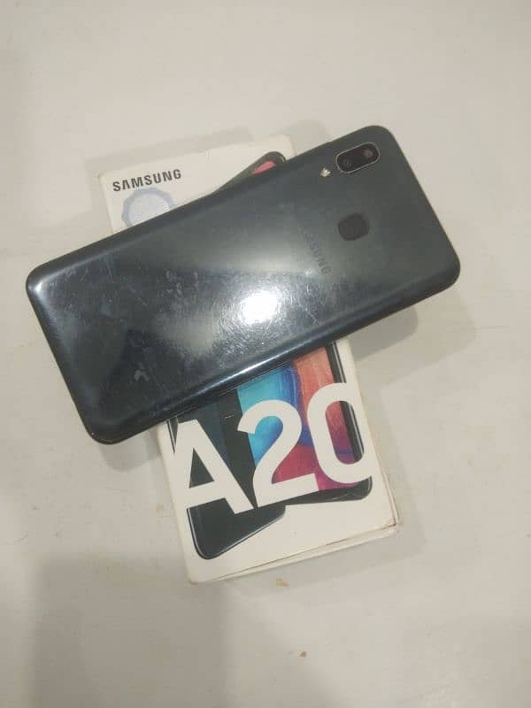 samsung A20 with box charger 5