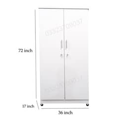 White 6x3 feet wooden kids cupboard wardrobes cabinet almari