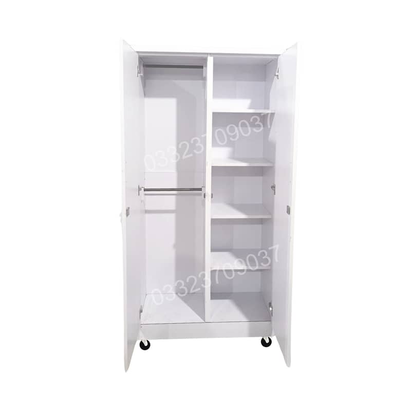 White 6x3 feet wooden kids cupboard wardrobes cabinet almari 1