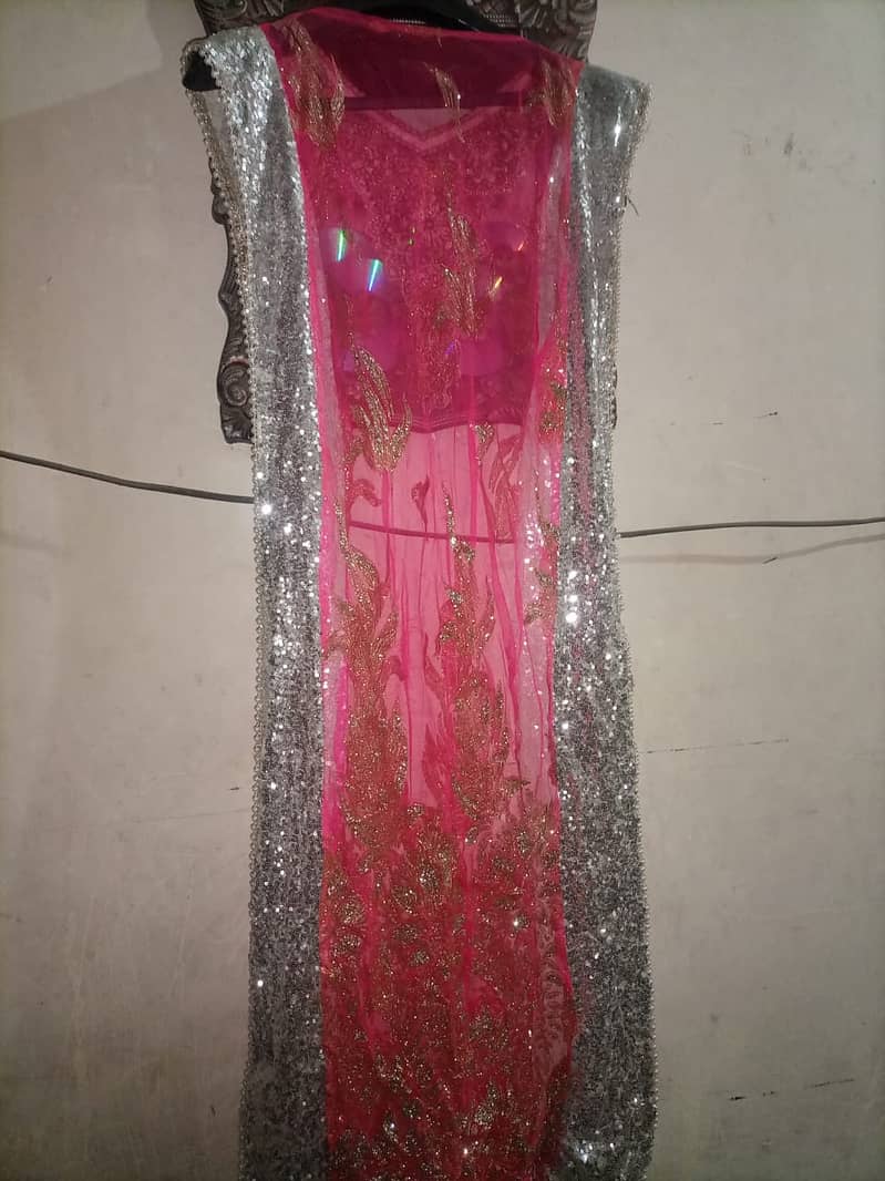 kattan silk frock 3 piece  with net kam wala dupatta 3