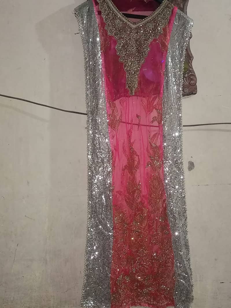 kattan silk frock 3 piece  with net kam wala dupatta 4