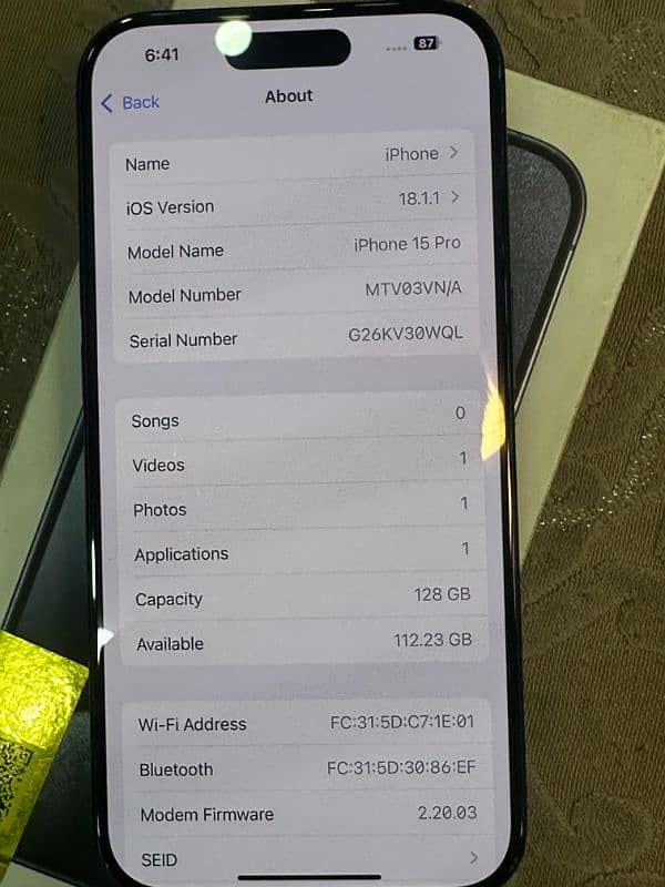 I phone 15 pro pta approved 8