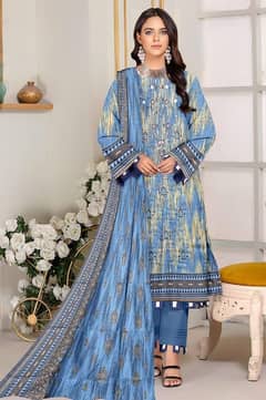 Women's Stunning Dhanak Embroidered Suit - 3 Pcs Set